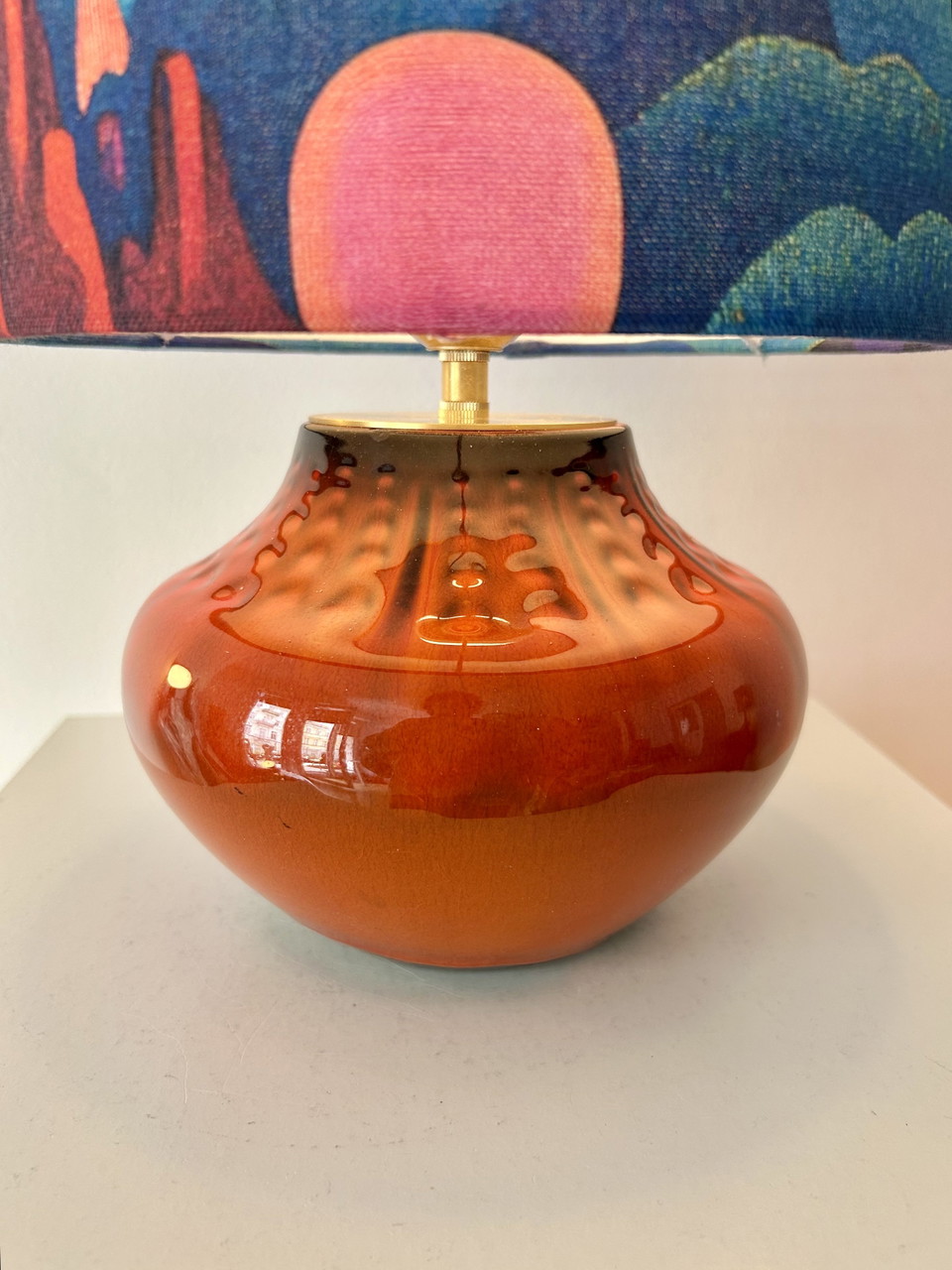 Space Age table lamp upcycled from a vintage vase