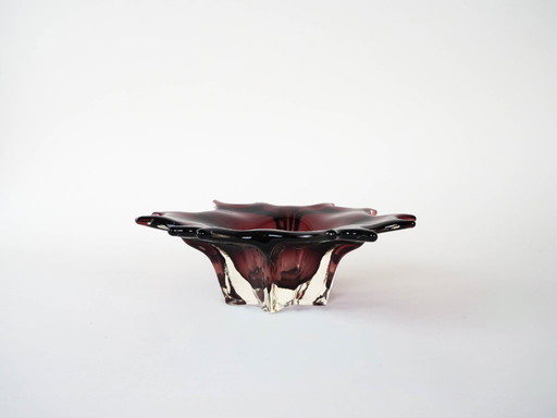 Plat en verre, design italien, années 1970, fabriqué en Italie