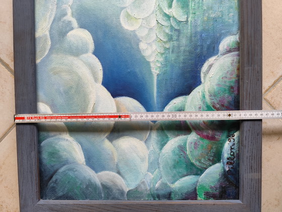 Image 1 of 🎨 Originalgemälde "Wolkentunnel" von Katrin Pillon (1996) – Öl auf Platte