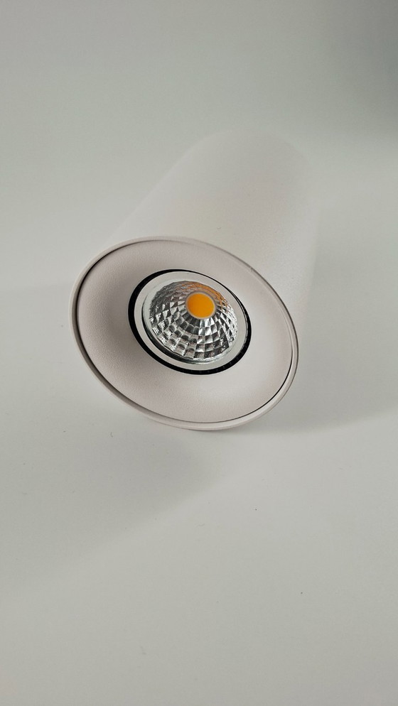Image 1 of Foco de superficie / plafón LED cilíndrico en blanco o dorado