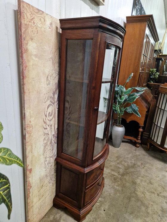 Image 1 of Classic English mahogany display cabinet, china cabinet, and drinks cabinet, dimensions 64x43cm and 180cm high.