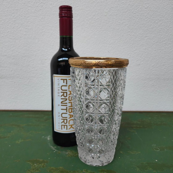 Image 1 of Vaso vintage Regency, vaso per fiori. Cristallo e ottone