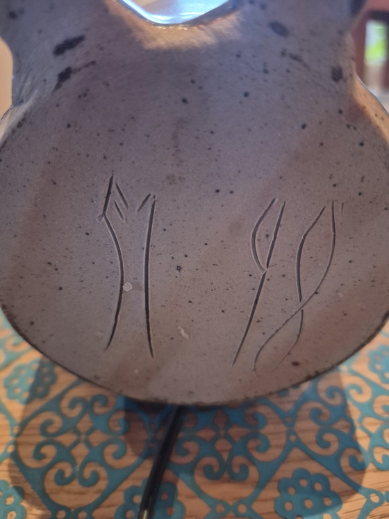 Image 1 of Postmodern Abstract Keramiek Sculptuur Lamp - Blauw & Crème