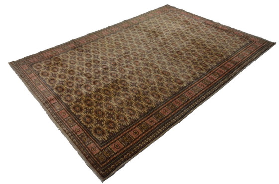 Image 1 of Large Vintage Kayseri Rug – Fine Handknotted Turkish Wool Carpet With Dense Geometric Pattern 354 x 244 cm