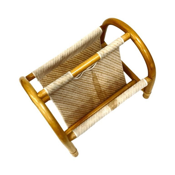 Image 1 of Vintage bamboe tijdschriftenrek – boho-stijl / Mid-Century Modern, jaren 70