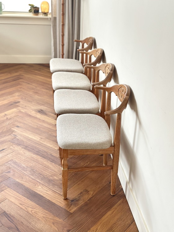 Image 1 of Vintage stoelen set 4 eiken Henning Kjærnulf E.G. Møbler