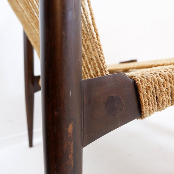 Image 1 of Paire de fauteuils en corde de jute et bois massif