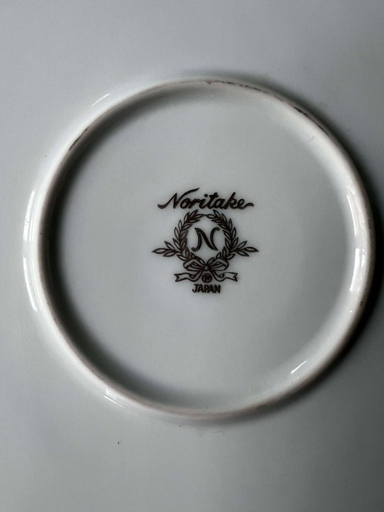Image 1 of Plato de pared Noritake, 35,5 cm, motivo islandés, pintado a mano, borde dorado, década de 1970, artículo raro
