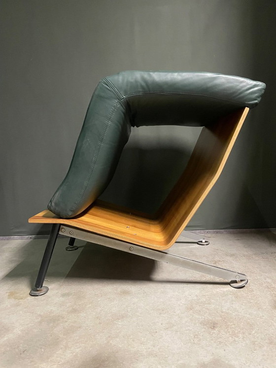 FELICE ROSSIE LOUNGE CHAIR, ANNI '60, Felicerossi, Poltrone, Pelle, Legno, Verde, Modern (foto 11 di 13)