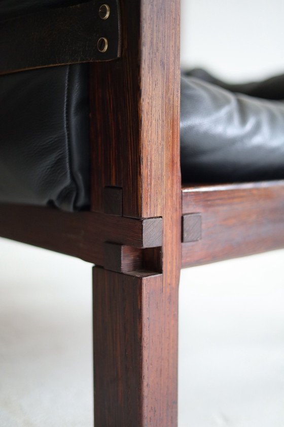 Vintage Armchair model S15, Pierre Chapo 1960s, Wood, Leather, Brown (photo 4 of 9)