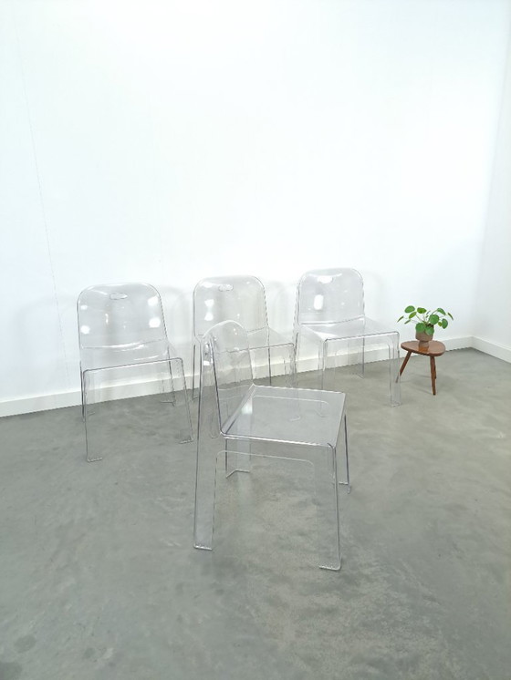 Image 1 of Design plexiglas stapelbare stoelen Trono by Sottsass Associati 2005 Segis Italy