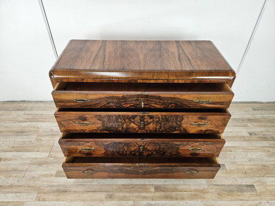 1940s Art Decò walnut chest of drawers, Wood, Brown, Klassiek (photo 13 of 24)