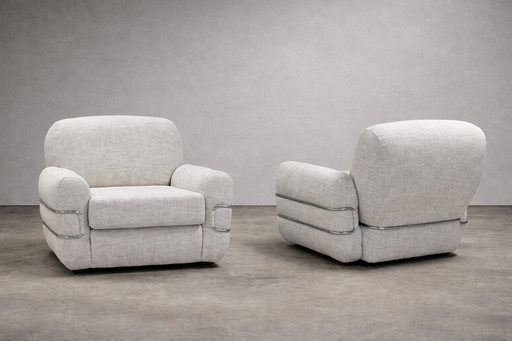 Paire de fauteuils tubulaires bedding brevetti « tropicana »