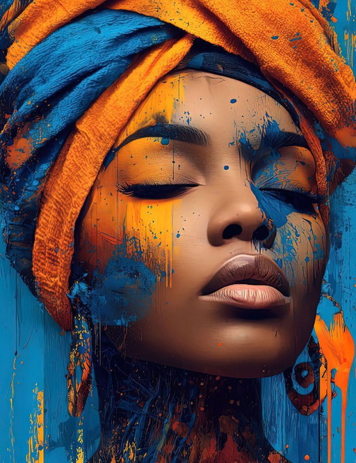 Alberto RICARDO - Mujer Afro - Tela d'artista