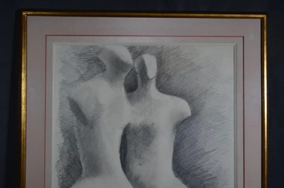 Gerard Ramon ( ) "Sculptural Forms" Dessin au Crayon Signé – Peintures et dessins, Paper, Glass (photo 3 of 10)