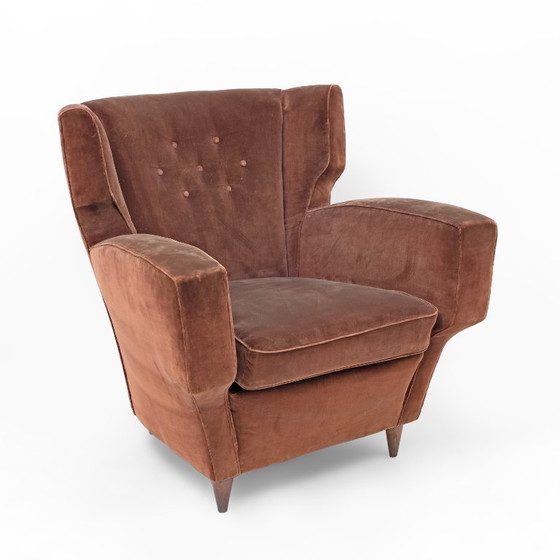 Image 1 of Poltrone Melchiorre Bega Mid-Century in velluto, Italia, anni '50, coppia