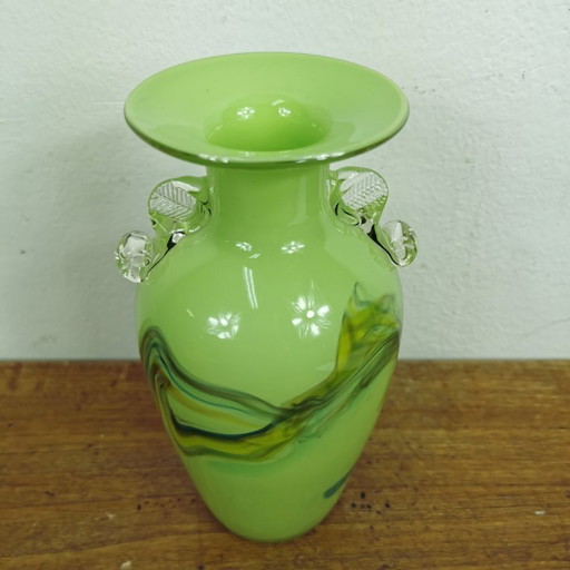 Vintage-Glasvase aus Dalian-Opalglas