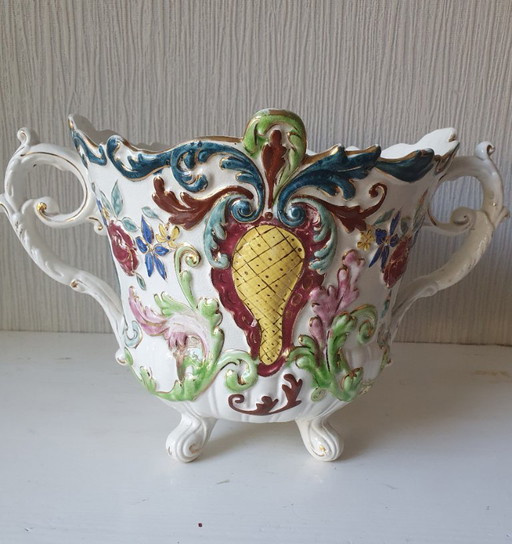 Antique Flowerpot Nimy (Belgium) – Rococo Style – ca. 1900
