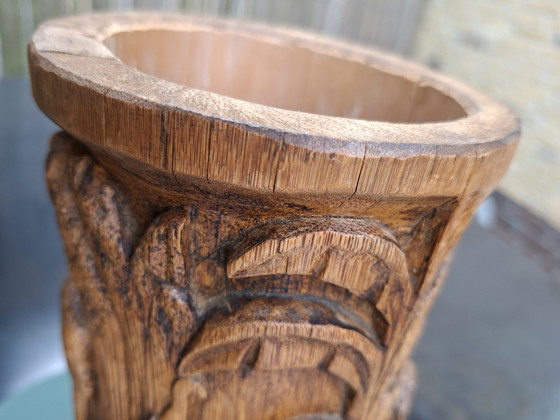 Unique African hand-carved wooden vase/sculpture - 31 cm. – Decorative Objects (photo 6 of 7)