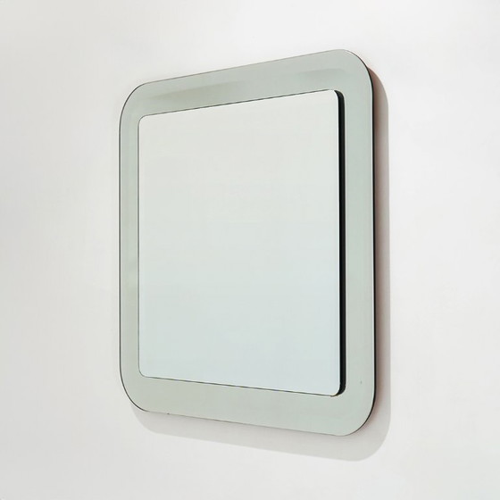 Quadratischer Wandspiegel mit abgeschrägten Kanten, 1970er Jahre – Glass (photo 3 of 11)