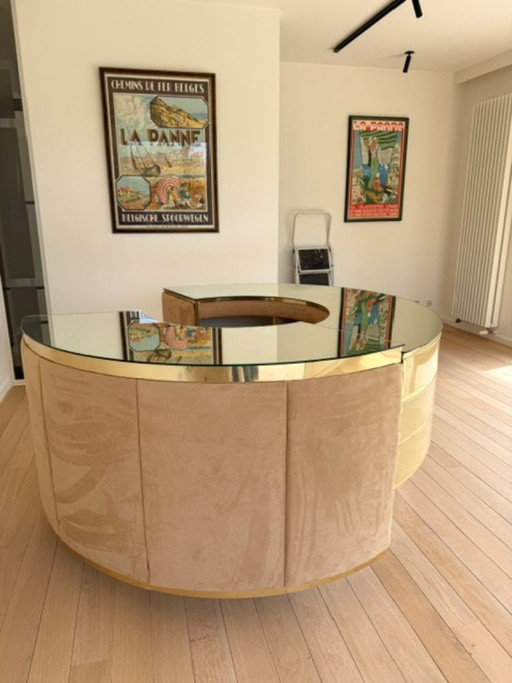 Een unieke & zeldzame originele ronde instap bar van Willy Rizzo