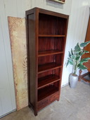Teak bookcase, dimensions 69x30cm and 190cm high.