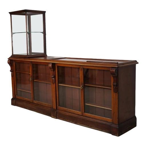 Engelse Victoriaanse apothekersbalie / vitrine uit de 19e eeuw