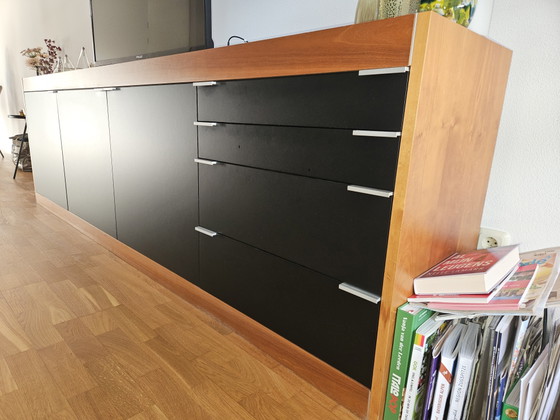 Original Pastoe L-series Sideboard, Cherry & Black (261 cm), Wood, Multi Color (photo 3 of 5)