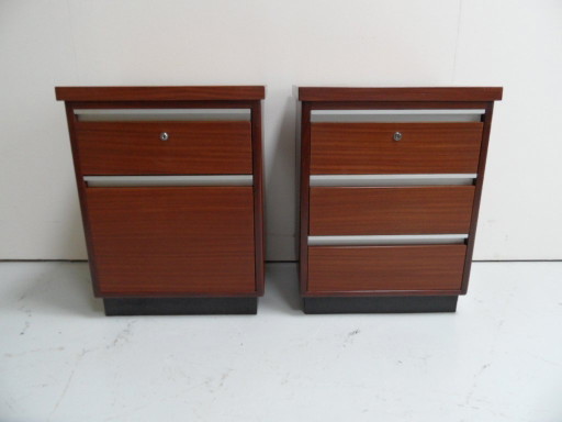 Mid Century Set Van 2 Mahoniehouten Ladekasten – Wood