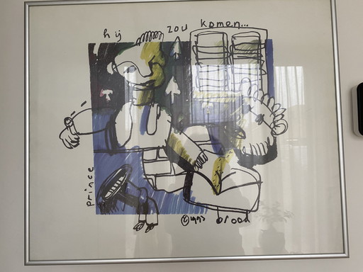Herman Brood ondertekend, 1993 Prince avec verre léger