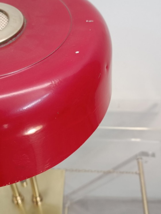 Image 1 of Perforated brass metal table lamp, 1954