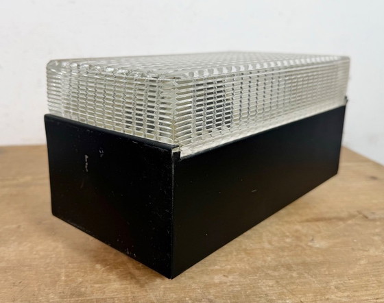 Image 1 of Applique ou plafonnier vintage en verre de Napako, années 1970