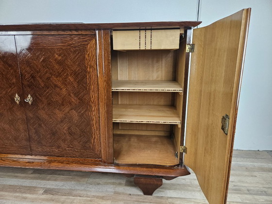 Image 1 of Art Decò oak sideboard for dining room with marble top