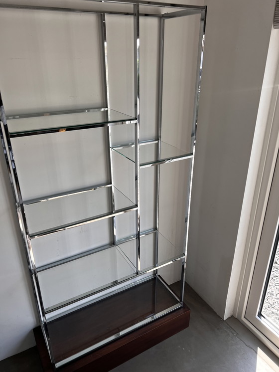 Image 1 of Mid - Century, Vintage Milo Baughman-Style Chrome Etagere / Display Shelf - Display Case Display case