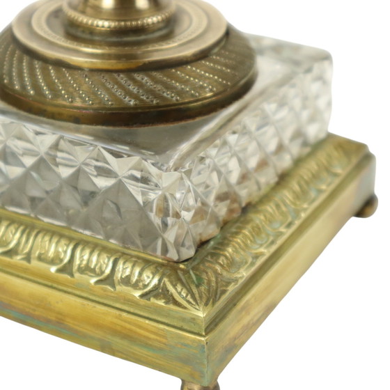 Image 1 of Empire Tafellamp Kristal Verguld Brons