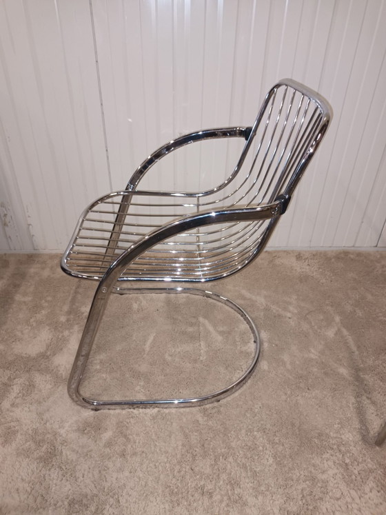Beautiful Vintage Chrome Tubular Chairs (4x) | Italian Design, Dining chairs, Metal, Silver (photo 6 of 9)