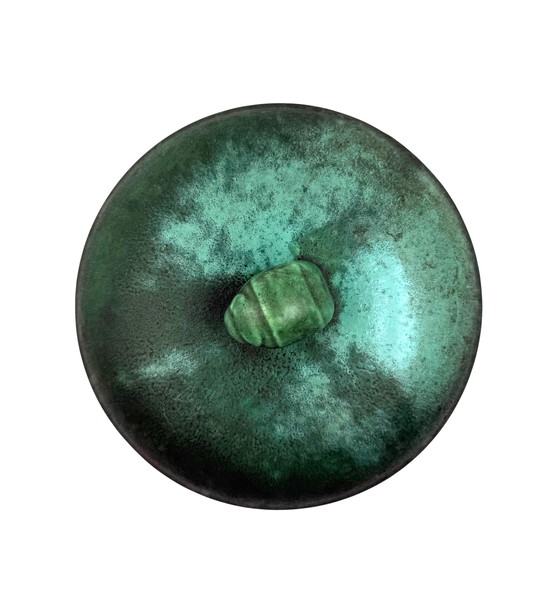 Image 1 of Art deco cuenco de cerámica verde / vide poche, Angelo Biancini, Società Ceramica Italiana, Laveno Italia 1930s