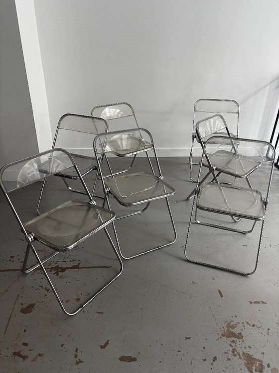 „Plia“-Stühle von Giancarlo Piretti für Castelli – Anonima Castelli, Klappstühle, Metal, Plexiglass (photo 14 of 16)