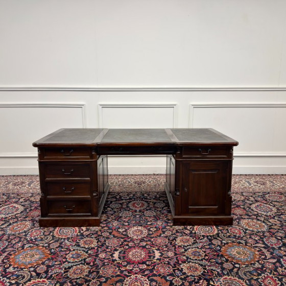 Classic English Desk Set with Office Chairs – Leather, Wood (photo 3 of 23)