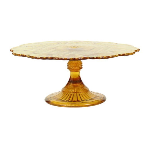 Art Deco Amber Cake Bowl
