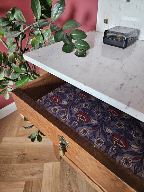 Image 1 of Armario antiguo de teca con espejo (±1910)