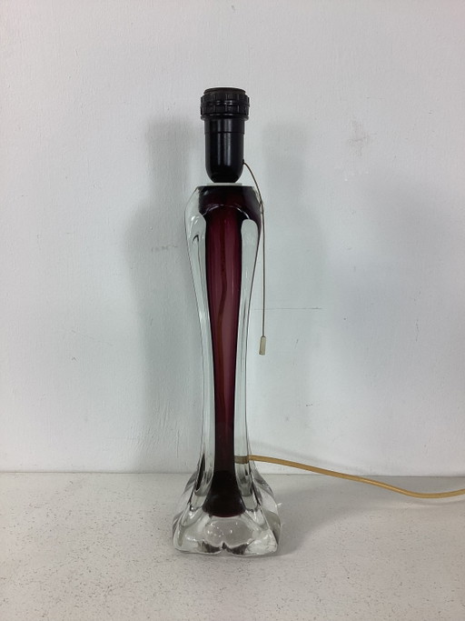 Lámpara de cristal grande Flygsfors vintage de los años sesenta, marca sueca Paul Kedelv.