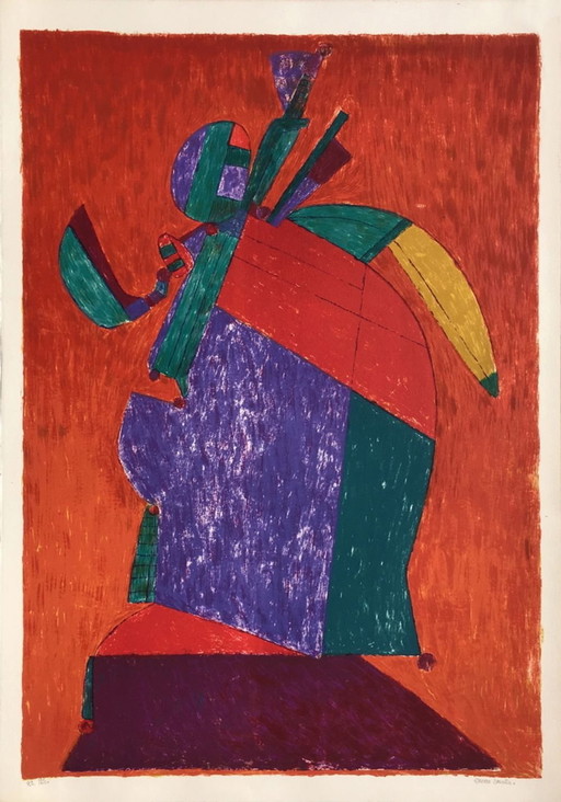 Pierre COURTIN Forestière dodue Litografia firmata 1974