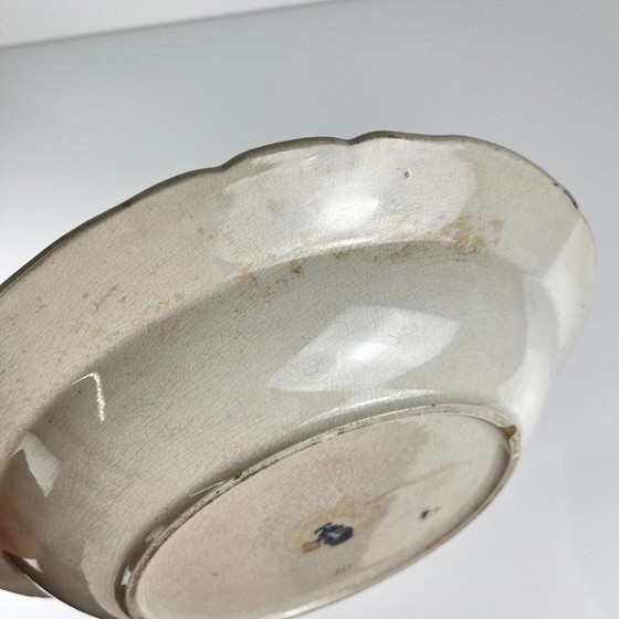 Image 1 of Low Terre de Fer KG Lunéville salad bowl, "Jane" model, blue, 1890-1915