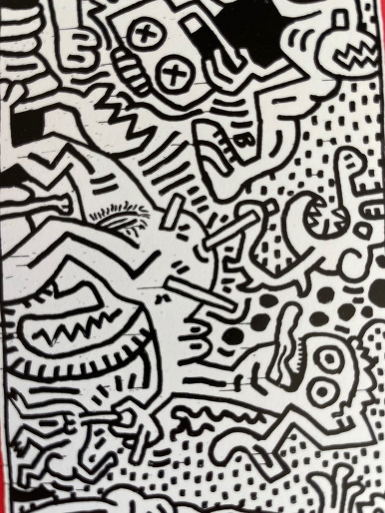 Image 1 of Keith Haring (1958-1990), Courtnesy George Mulder, Nueva York, conjunto de 4 postales litografías offset, impresas en 