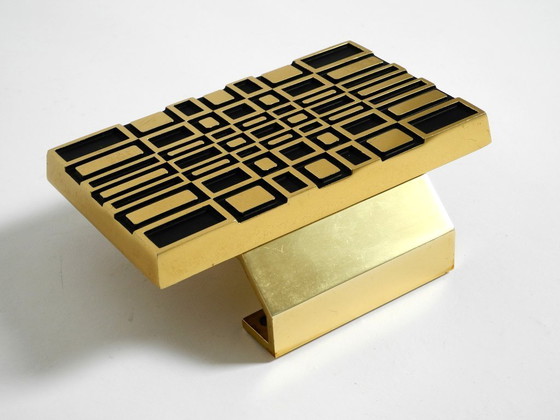 Image 1 of Very beautiful 1960s Space Age abstract design door handle made of brass-plated cast aluminum