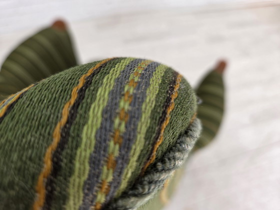 Image 1 of 1960er Jahre Dänischer Sessel, Grüne Möbelwolle, Teakholz