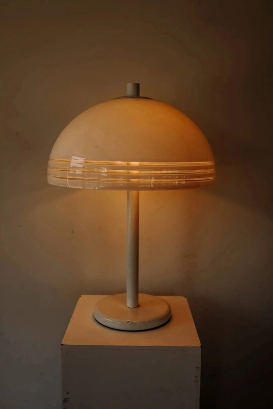Dijkstra mushroom table lamp with plexiglass shade, 1970s – Dijkstra Lampen, Metal, Vintage (photo 3 of 9)