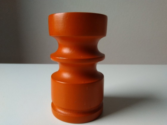 Image 1 of vintage houten kandelaar jaren 70