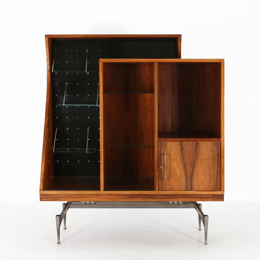 Gabinete italiano moderno de mediados de siglo en palisandro, década de 1960